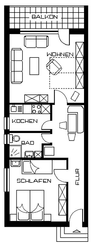 Bild 9: Ferienwohnung am Südstrand (bis 5 Pers.) mit Südbalkon