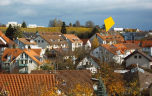 Die Lage unseres Dachstudios, ruhig, stadtnah und mit direktem Zugang in die schöne Umgebung.