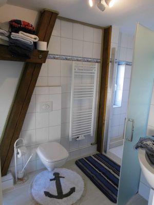 Badezimmer Blick im Badezimmer auf die Dusche