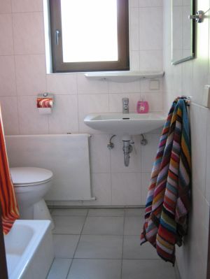 kleines Bad mit Dusche