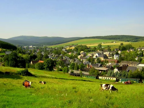 Blick auf Neudorf Erzgebirge
