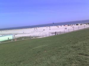 Deichblick zum Strand Bild 24: Nordsee Ferienhaus strandnah - Hund willkommen - WLAN - NEU mit Magenta TV