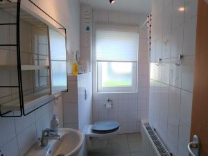 Spiegelschrank, Waschbecken, Dusche, WC