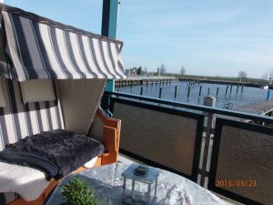 traumhafter Blick auf den Hafen und die Peene