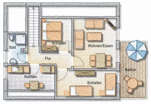 Bild 8: Carolinensiel: Fewo FLUT in zentraler Lage mit großem Balkon, max. 2 Hunde