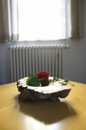 besonders schöne vom Hausherr gedrechselte Holzschale