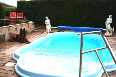 Ferienhaus in Gebsattel: Ferienhaus Gabriela mit eingezäunten Garten und privatem Swimmingpool