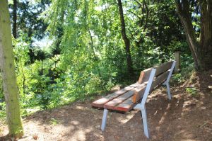 Hinter dem Haus gibt es genügend Bänke zum Ausruhen, Träumen und Verweilen. Jeder findet hier "seine" Bank.