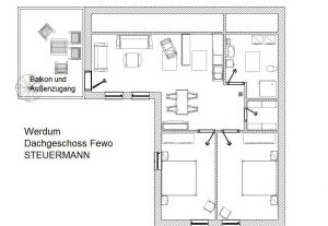 Bild 4: Luftkurort Werdum: Dachgeschoss-Fewo STEUERMANN mit Balkon und Garten