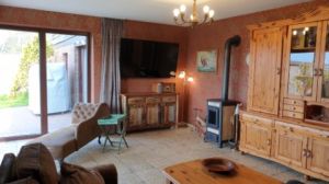 Kaminofen im Ferienhaus unter Reet