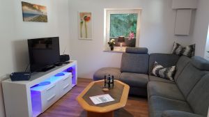 Schlafsofa und Flachbildfernseher