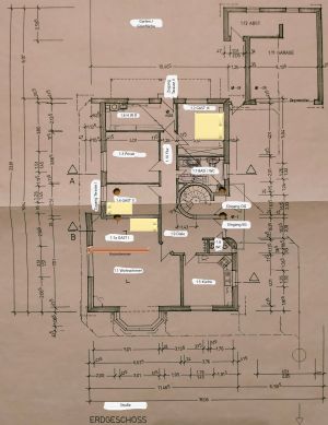 Ein Grundriss der Ferienwohnung mit den einzelnen Raum-Nummern