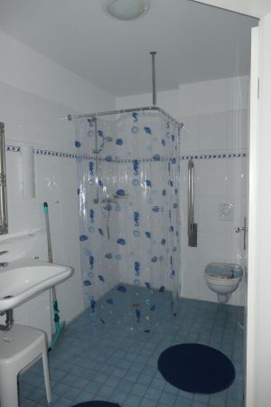 Unser Badezimmer ist - wie die gesamte Wohnung - barrierefrei zertifiziert