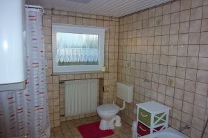 Bad mit Dusche, Wanne, WC, Waschmaschine