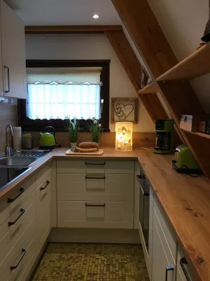 Die gemütliche toll ausgestattete Küche