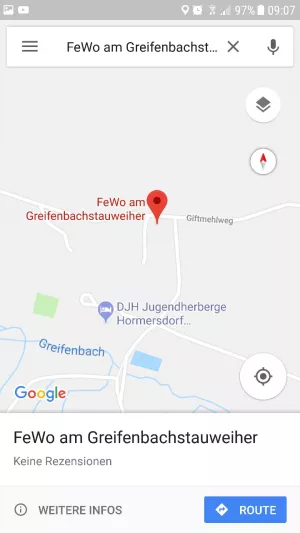 Lage der Ferienwohnung im Wald Nähe vom Greifenbachstauweiher