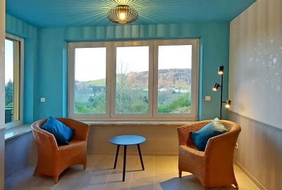 Ferienwohnung in Jünkerath: Hundebadezimmer, eingezäunter Garten, Veranda, Balkon: Brangs Eulenbüsch: